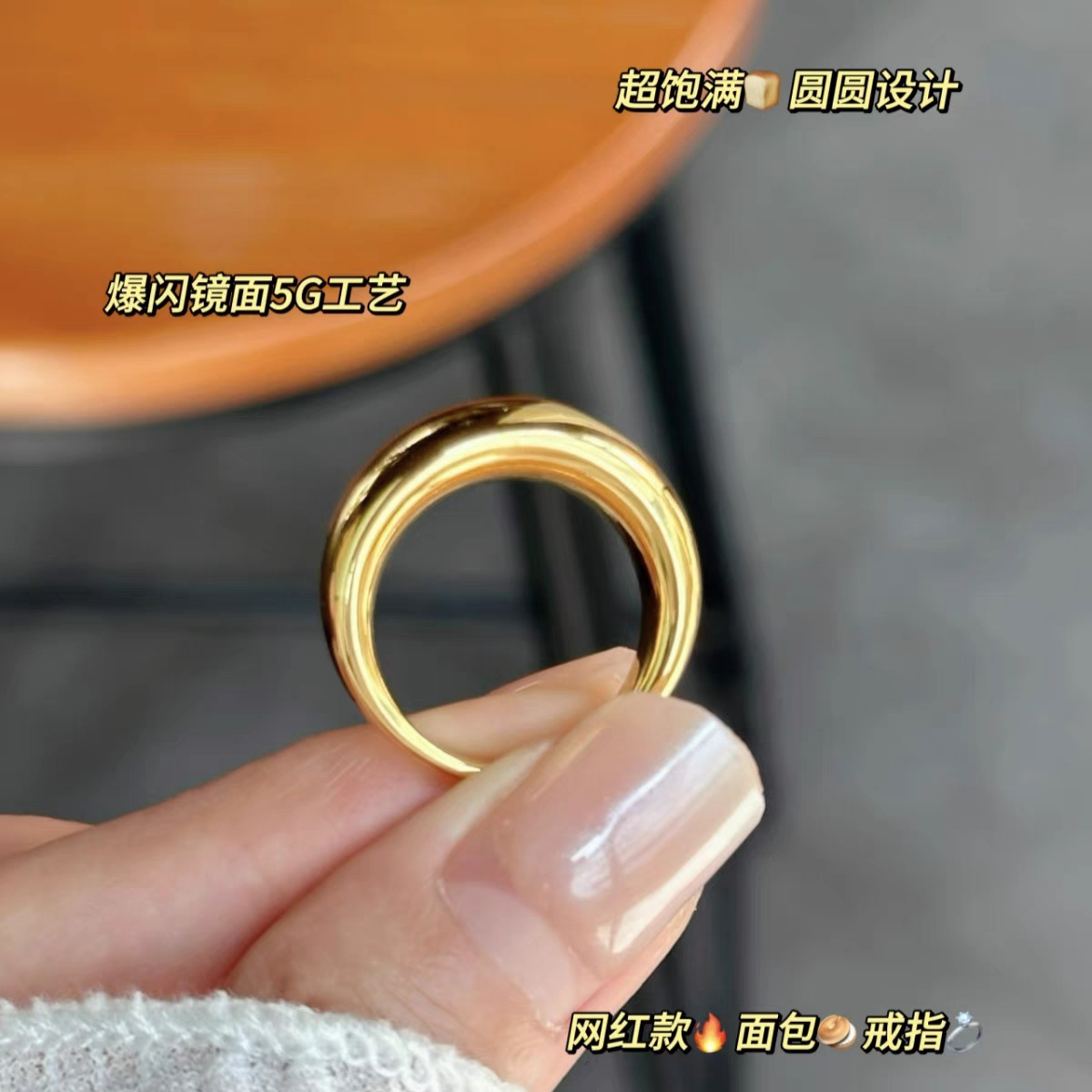 Photography Yellow - Anillo cerrado de pan para mujer