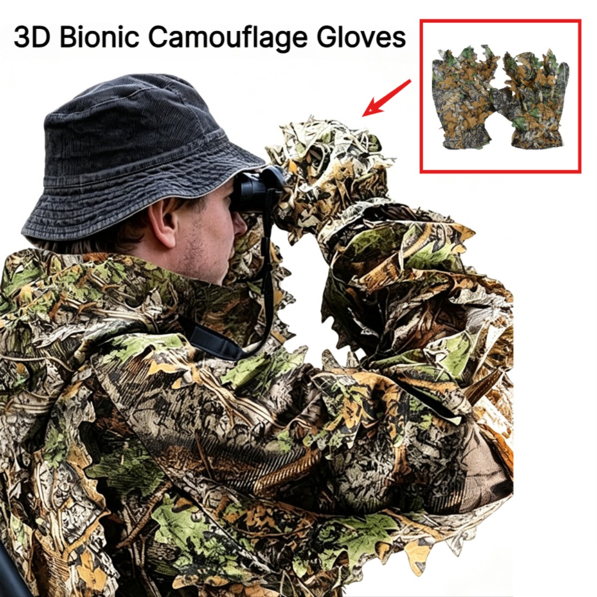 Photography Training - Guantes de camuflaje 3D con diseño
